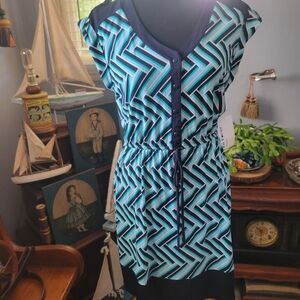 Enfocus Studio Navy and Aqua Dress